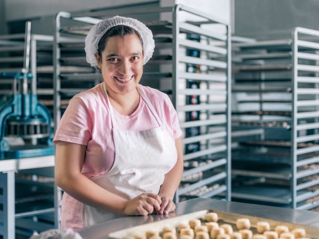 person working in a bakery