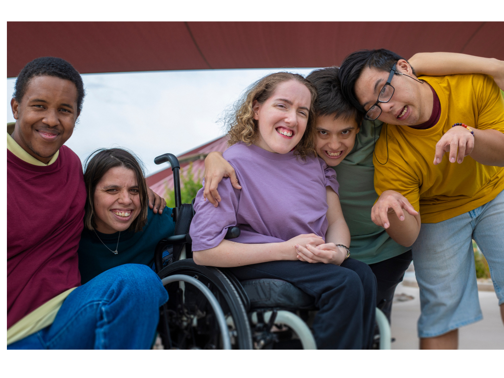 group of friends posing