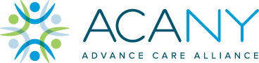Blue and green logo that says ACANY Advanced care Alliance. 